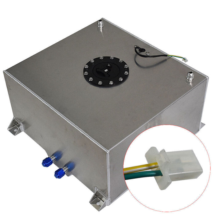DURAFORCE 15 Gallon Polished Aluminum Racing Drift Fuel Cell Tank & level Sender