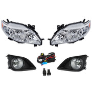 DURAFORCE Pair Halogen Headlight Amber Corner&Fog Lights Kits For 2009-10 Corolla
