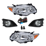 DURAFORCE Pair Halogen Headlight Amber Corner&Fog Lights Kits For 2009-10 Corolla