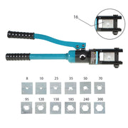 DURAFORCE With 13 Dies Sets Hydraulic Cable Lug Crimper 16Mt Hydraulic Clamp Tool Kit