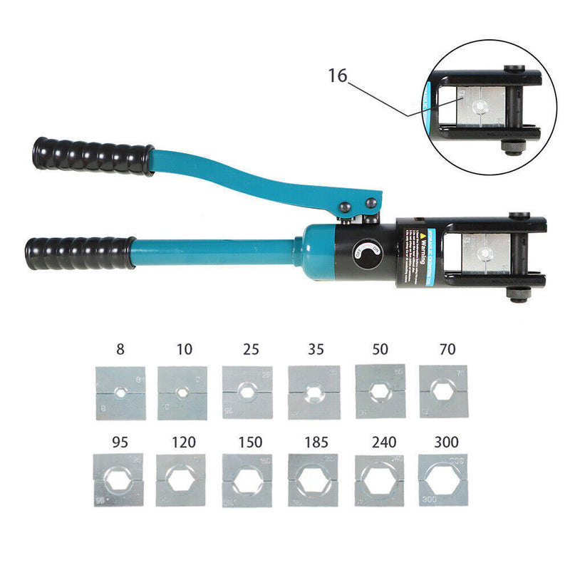 DURAFORCE With 13 Dies Sets Hydraulic Cable Lug Crimper 16Mt Hydraulic Clamp Tool Kit