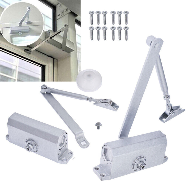 DURAFORCE Aluminum Door Closer Two Independent Valves Control Sweep 25-45KG 2PCS NEW