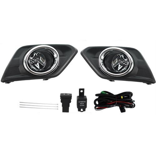 DURAFORCE Fog Light Driving Lamp For 2014-2016 Nissan Rogue Chrome+ Switch+ Bezel