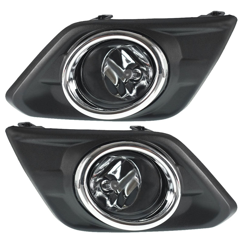 DURAFORCE Fog Light Driving Lamp For 2014-2016 Nissan Rogue Chrome+ Switch+ Bezel