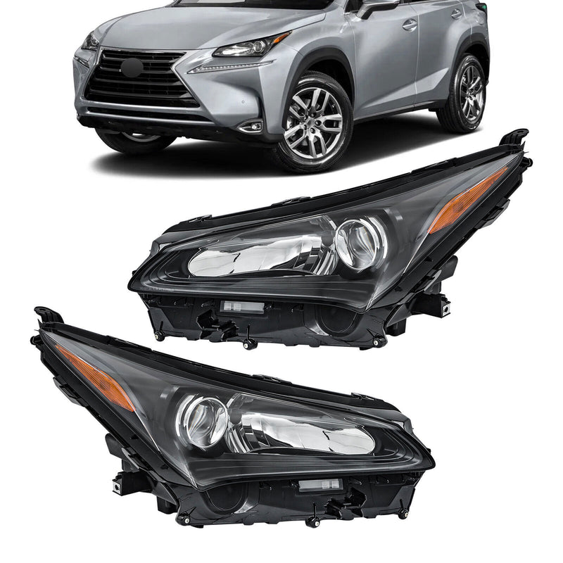 DURAFORCE Left+Right Headlight For 2015-2017 Lexus NX200t NX300h NX300 LED+Halogen