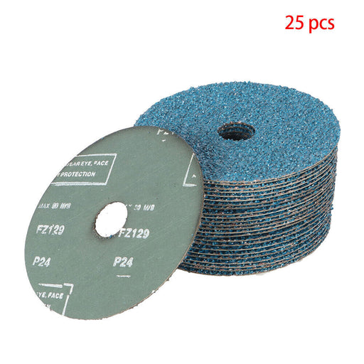 DURAFORCE 24 Grit 5" x 7/8" Zirconia Resin Fiber Grinding And Sanding Discs 25 Pieces