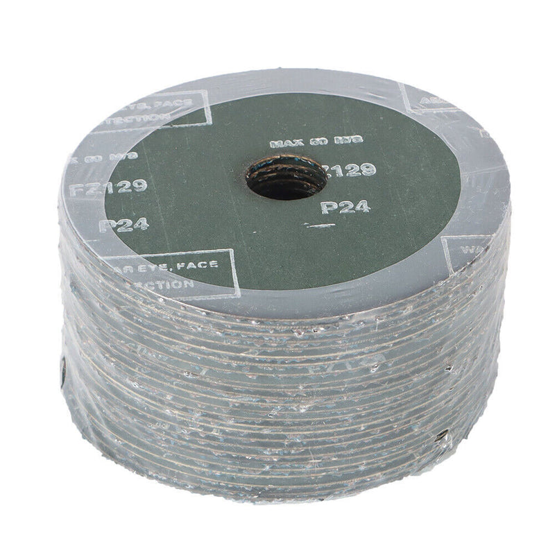 DURAFORCE 24 Grit 5" x 7/8" Zirconia Resin Fiber Grinding And Sanding Discs 25 Pieces