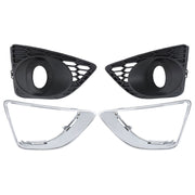 DURAFORCE Front Fog Light Trim+Fog Light Bezel For 2010-2012 Ford Fusion Set of 4