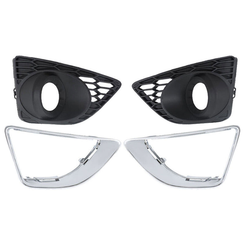 DURAFORCE Front Fog Light Trim+Fog Light Bezel For 2010-2012 Ford Fusion Set of 4
