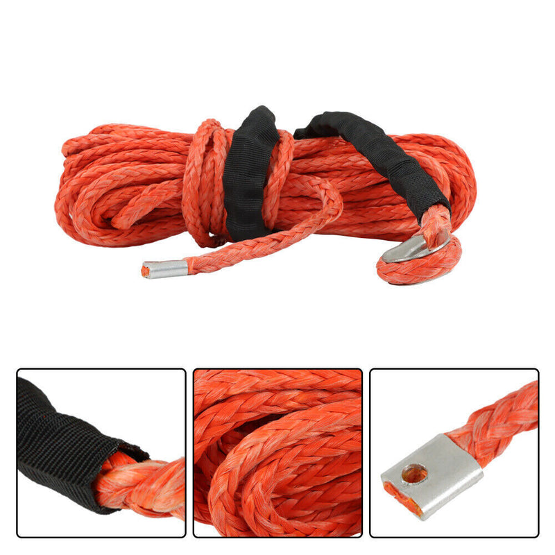 DURAFORCE 5/16"x50' 12000LBS Synthetic Winch Rope Line Recovery Cable For ATV UTV w/Sheath