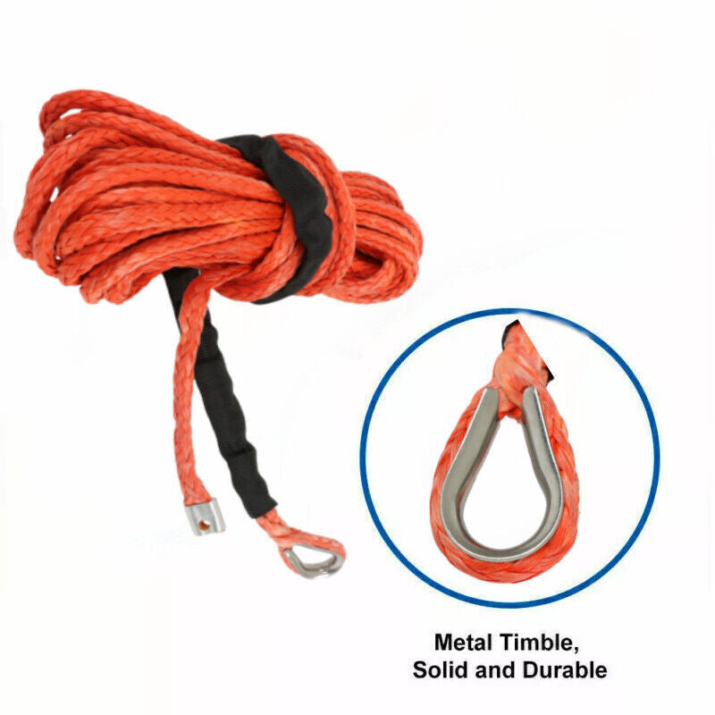 DURAFORCE 5/16"x50' 12000LBS Synthetic Winch Rope Line Recovery Cable For ATV UTV w/Sheath