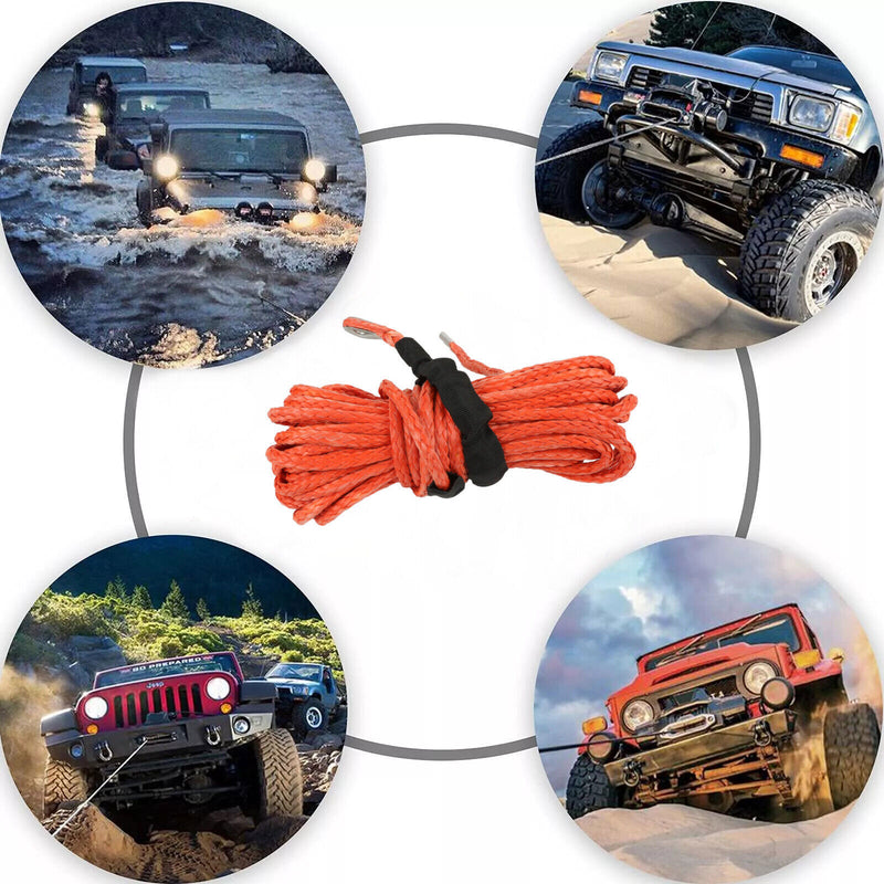 DURAFORCE 5/16"x50' 12000LBS Synthetic Winch Rope Line Recovery Cable For ATV UTV w/Sheath