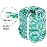 DURAFORCE Arborist Tree Climbing Rope 16 Strand Double Braid Polyester Rope 1/2" × 150'