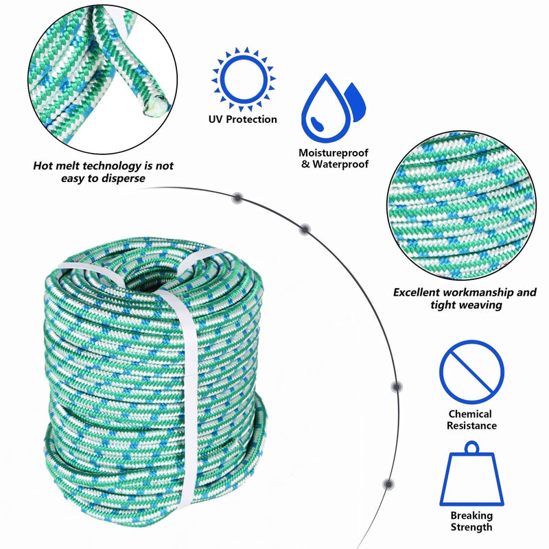 DURAFORCE Arborist Tree Climbing Rope 16 Strand Double Braid Polyester Rope 1/2" × 150'