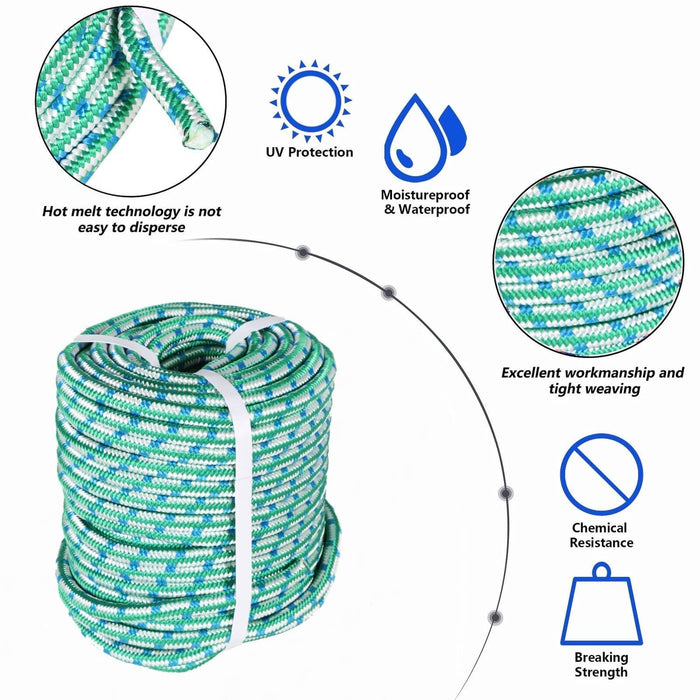 1/2×150' 16 Strand Double Braid Polyester Nylon Arborist Tree Rope 1/2×150' 16 Strand Double Braid Polyester Nylon Arborist Tree Rope