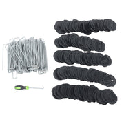 DURAFORCE 200 Pack Stainless Garden Stakes Landscape Staples Set with Mats& Precision Hook