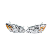 DURAFORCE Right+Left Headlights For 2003-08 Toyota Corolla Halogen Headlamp Chrome