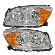 DURAFORCE Left+Right Headlight For 2009-2012 Toyota Rav4 Sport Halogen Type Chrome