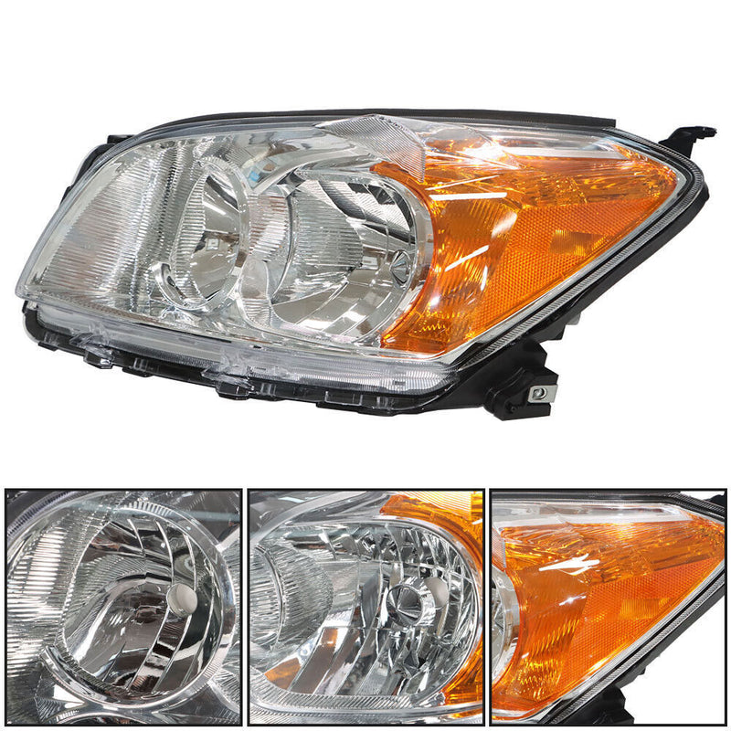DURAFORCE Left+Right Headlight For 2009-2012 Toyota Rav4 Sport Halogen Type Chrome