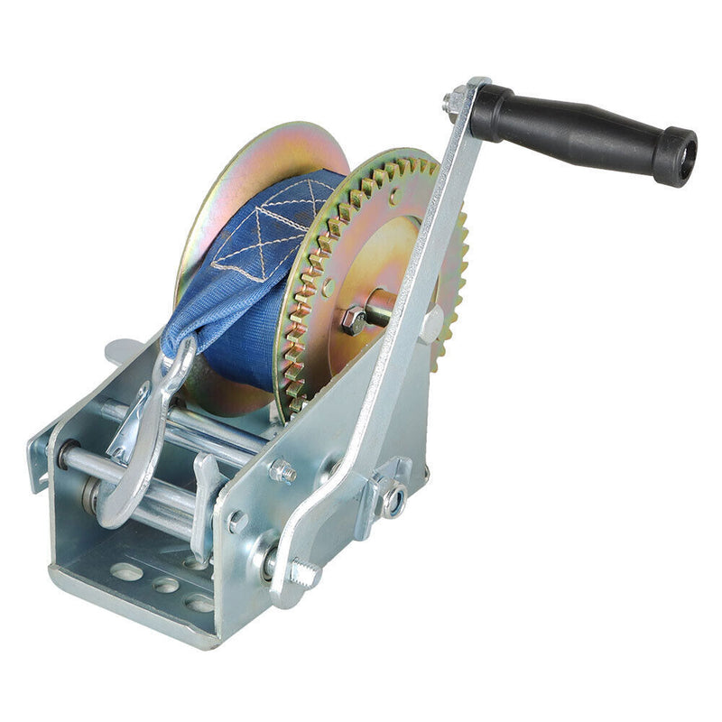 DURAFORCE 3500 lbs Dual Gear Hand Winch Hand Crank Manual Boat ATV RV Trailer