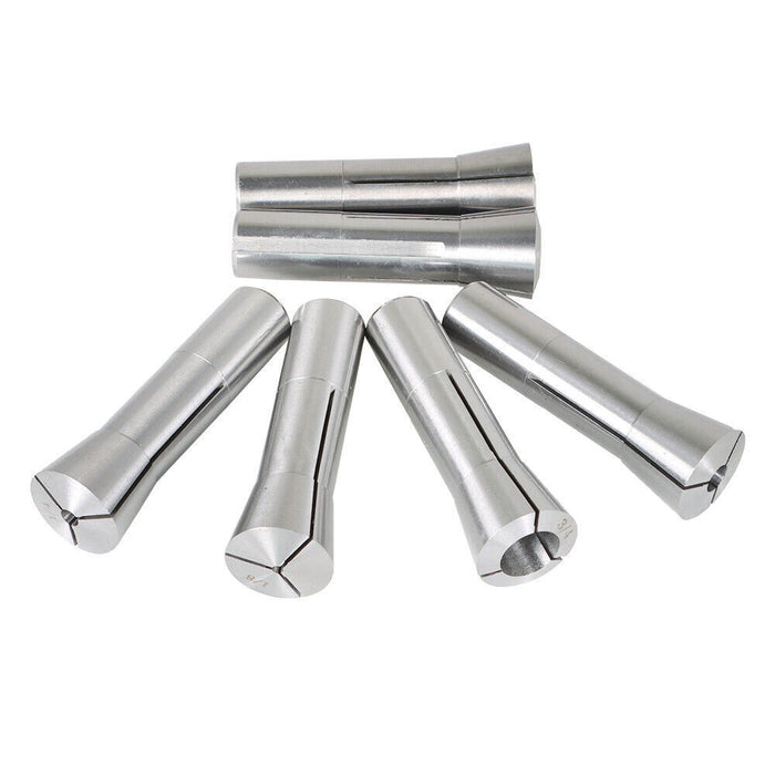 DURAFORCE 1/8" - 3/4" Mill Chuck Holder for Bridgeport .0006 6Pcs R8 Collets Kit Precision