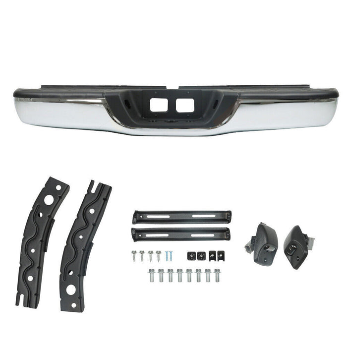 DURAFORCE Rear Step Bumper Complete Assembly For 00-06 Toyota Tundra Chrome Steel