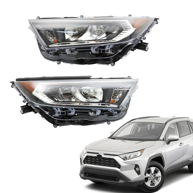 DURAFORCE Left+Right Headlight For 2019 2020 2021 2022 Toyota RAV4 LE XLE LED Lamp