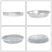 DURAFORCE 5 Pack Flowers Pot 12'' Plastic Clear Reusable Sturdy Saucer Plant Drip Trays
