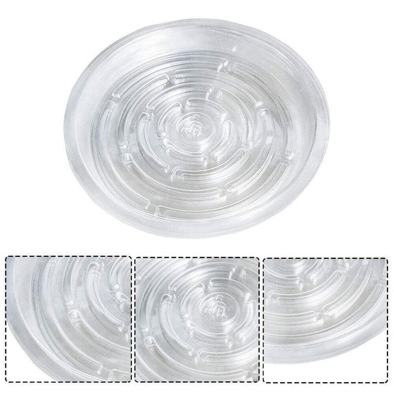 DURAFORCE 5 Pack Flowers Pot 12'' Plastic Clear Reusable Sturdy Saucer Plant Drip Trays