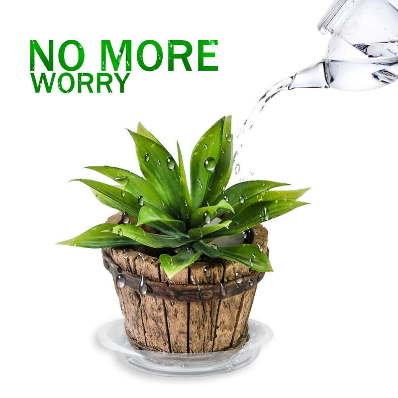 DURAFORCE 5 Pack Flowers Pot 12'' Plastic Clear Reusable Sturdy Saucer Plant Drip Trays