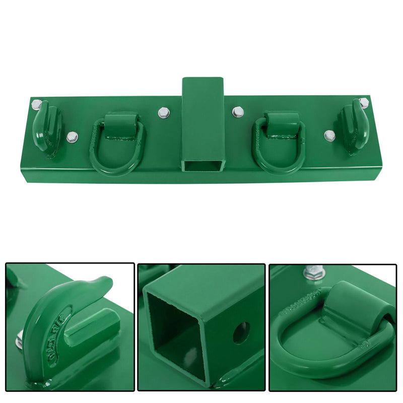 DURAFORCE Bolt on Grab Hooks & D Rings & 2" Receiver For John Deere Compact Tractor STEEL