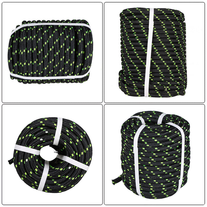 DURAFORCE Double Braid Polyester Rope 6180Lbs Breaking Strength 1/2" × 150' Bull Rope