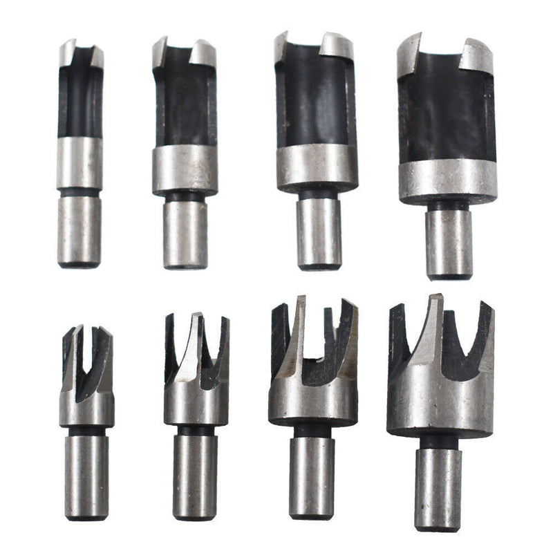 DURAFORCE High Quality Wood Plug Hole Cutter Dowel Maker Cutting Shank Drill Bit Set 8 Pcs