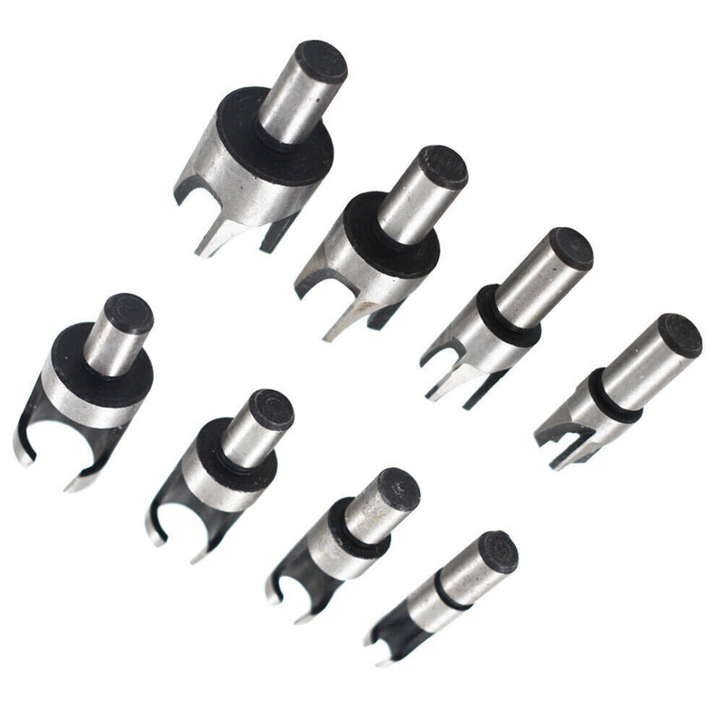 DURAFORCE High Quality Wood Plug Hole Cutter Dowel Maker Cutting Shank Drill Bit Set 8 Pcs