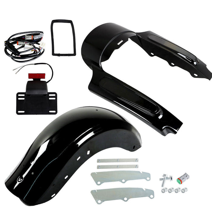 DURAFORCE CVO Style Rear Fender System W/ LED For Touring 2009-2013 Road King Street Glide