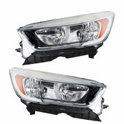 DURAFORCE Left+Right Side Headlights DRL For 2017-2019 Ford Escape Halogen Chrome