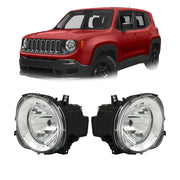 DURAFORCE Right+Left Headlights For 2015-2018 Jeep Renegade Projector Halogen Type