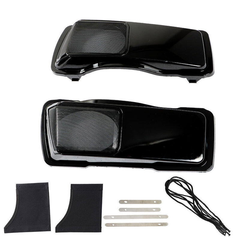 DURAFORCE For 1994-2013 Touring Saddlebags Pair 6×9" Speaker Lids Vivid Black CVO Style