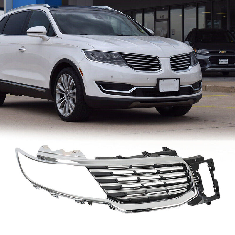 DURAFORCE Front Upper Grille Insert Chrome For 2016-2018 Lincoln MKX Right Side