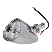 DURAFORCE Motorcycle Chrome Visor Headlight For Bobber Chopper Dyna 12V