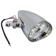 DURAFORCE Motorcycle Chrome Visor Headlight For Bobber Chopper Dyna 12V