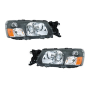 DURAFORCE Left+Right Headlight For 2003-2004 Subaru Forester Halogen Black Housing