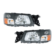 DURAFORCE Left+Right Headlight For 2003-2004 Subaru Forester Halogen Black Housing