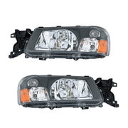 DURAFORCE Left+Right Headlight For 2003-2004 Subaru Forester Halogen Black Housing