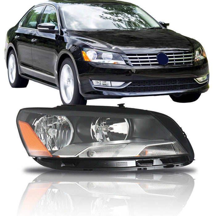 DURAFORCE Right Side Headlight Assembly For 2012-2015 Volkswagen Passat Halogen