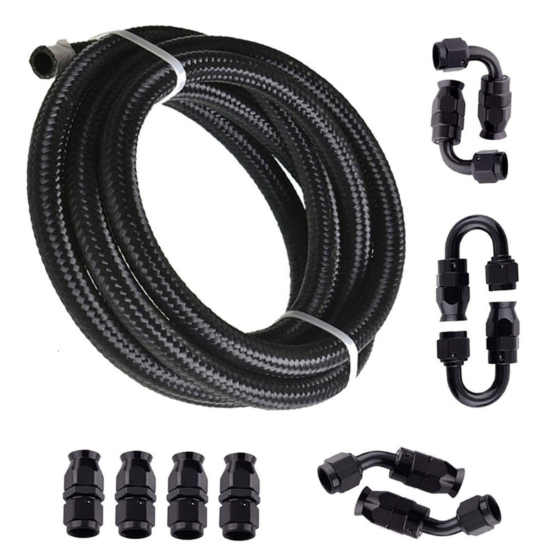 DURAFORCE 8AN 20FT PTFE fuel line hose kit, E85 stainless steel nylon braided hose