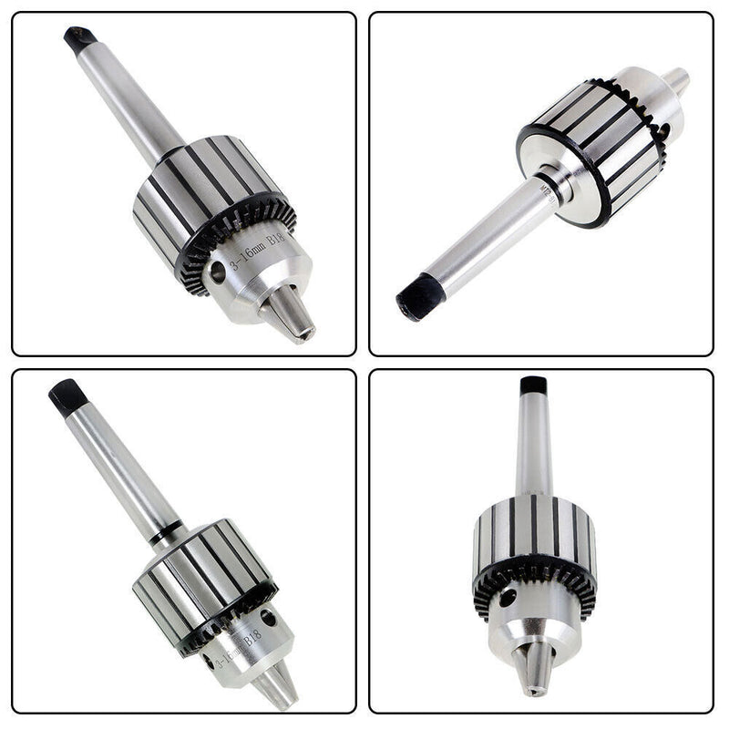 DURAFORCE 5/8" Capacity Heavy Drill Chuck With K32 Chuck Key & MT2 Shank 2 Morse Taper"