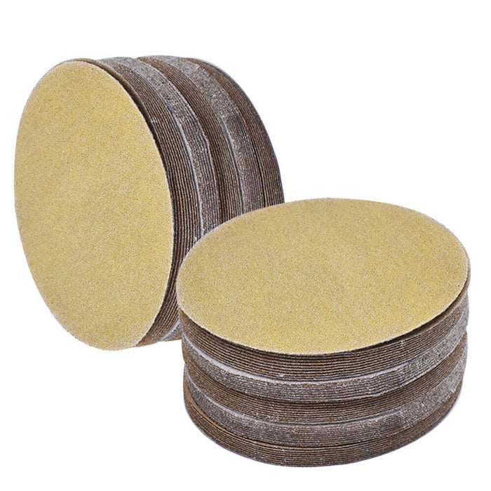DURAFORCE 100 Pack 80 Grit 5 Inch Hook Pads Sanding Disc Flocking NO-Hole Sand Paper