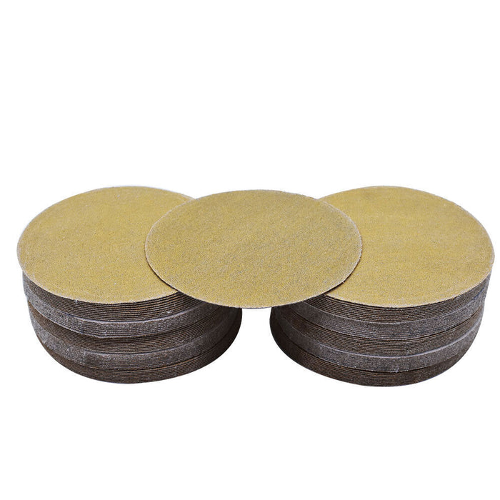DURAFORCE 100 Pack 80 Grit 5 Inch Hook Pads Sanding Disc Flocking NO-Hole Sand Paper