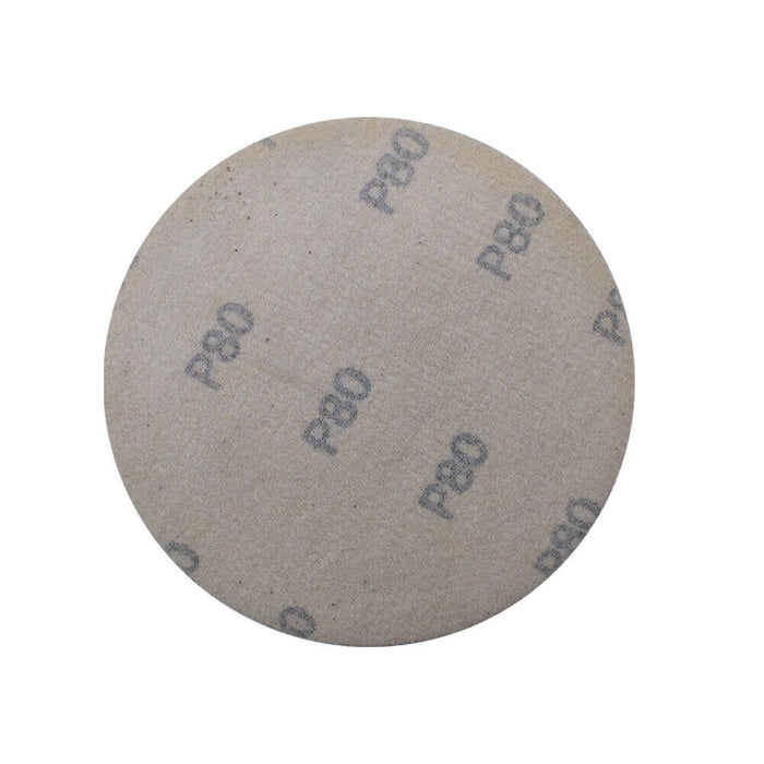 DURAFORCE 100 Pack 80 Grit 5 Inch Hook Pads Sanding Disc Flocking NO-Hole Sand Paper
